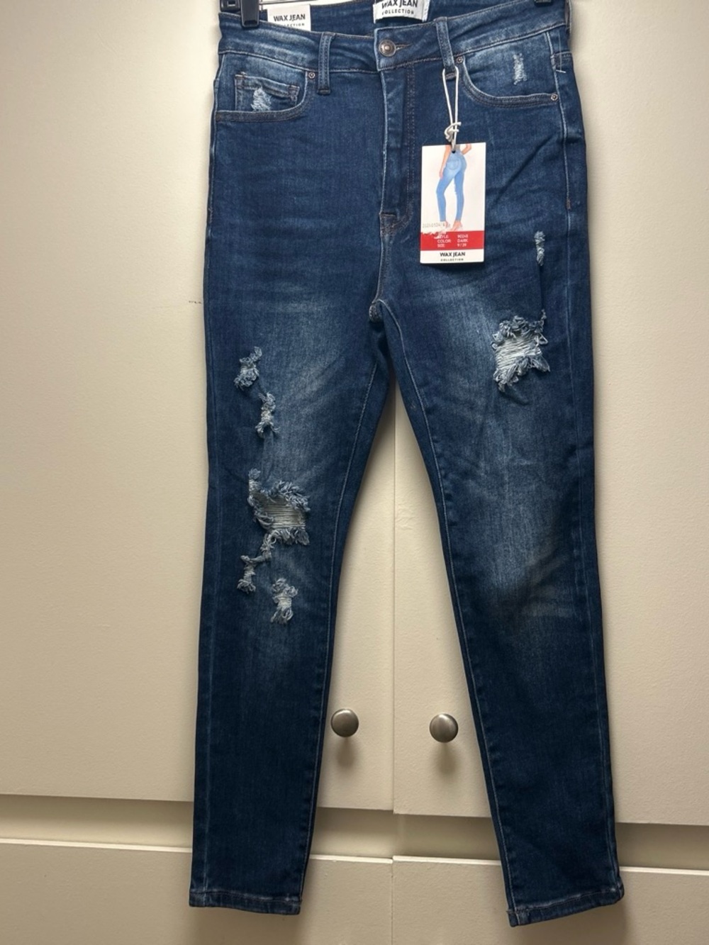 Wax Jean Indigo Distressed Skinny Jeans